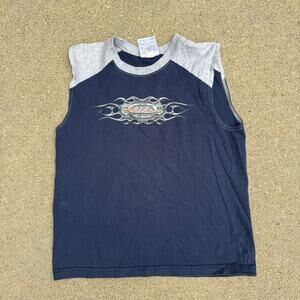 Vintage Y2K Adidas Tribal Flame Blade Logo Grunge Streetwear Sleeveless T-shirt